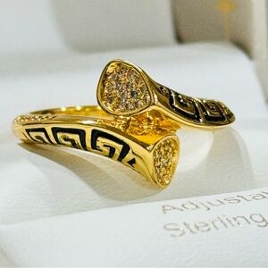 18k Yellow Gold plated with Cubic Zircon Ring Size 9